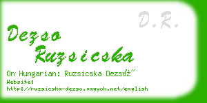 dezso ruzsicska business card